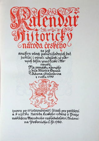 Dvoudílný Kalendář historický národa českého