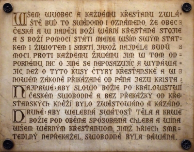Pražské artikuly v Evangelickém kostele na Vinohradech