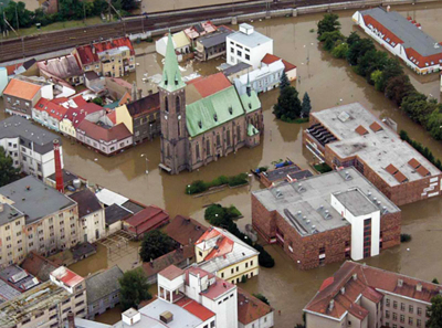 Centrum Kralup nad Vltavou, srpen 2002