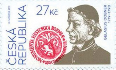 Známka s Dobnerovým portrétem 
vydaná v roce 2019