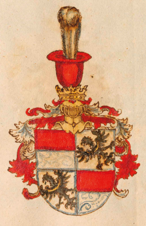 Erb Matouše Děpolta Popela z Lobkovic na Strakonicích