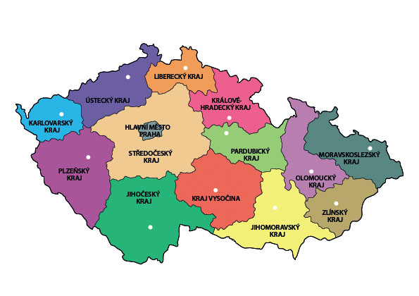 Mapa krajů ČR