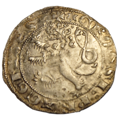 Václav II. (1278–1305) 
WENCEZLAVS SECUNDUS
průměr 28 mm | hmotnost 3,5–3,7 g | jakost 0,932 | stříbra 3,35 g