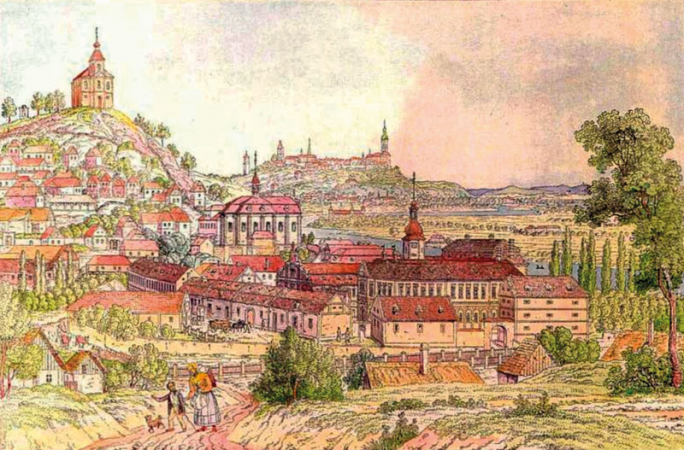 Veduta Liběchova, Josef Linder, 1825