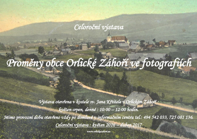 VÝSTAVA PROMĚNY OBCE ORLICKÉ ZÁHOŘÍ 