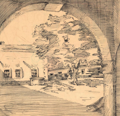 Ema Blažková – Drawing from the Small Fortress Terezín