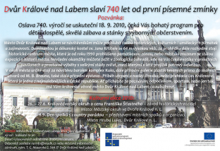 Dvůr Králové nad Labem slaví 740 let od první písemné zmínky