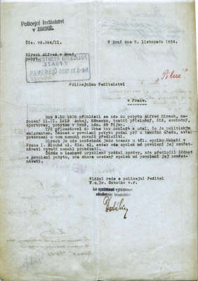 Podání vysvětlení ohledně přihlášení k pobytu, 13. 3. 1941