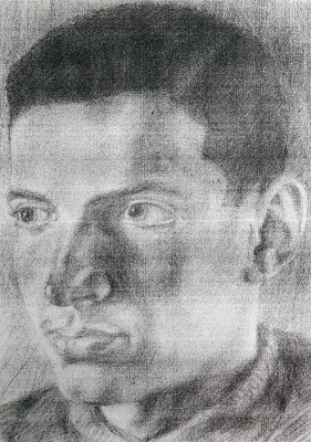 Robert's portrait from Buchewaldu from Italian
Francesco, secretly sent to the parents
to the Protectorate (November 1944)