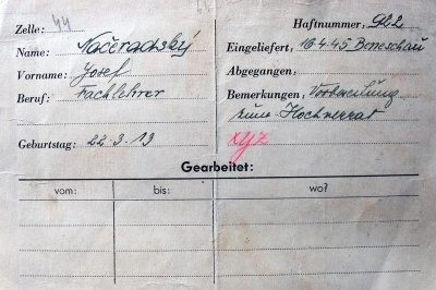 Transfer document to Terezín – liquidation (xyz)