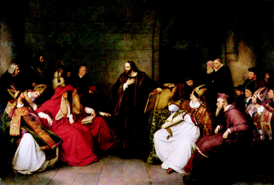 Hus na koncilu kostnickém, Václav Brožík (1883), foto © redakce; Wikipedie