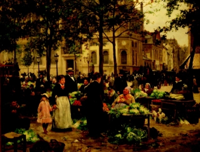 Zelinářský trh v Paříži (1889)