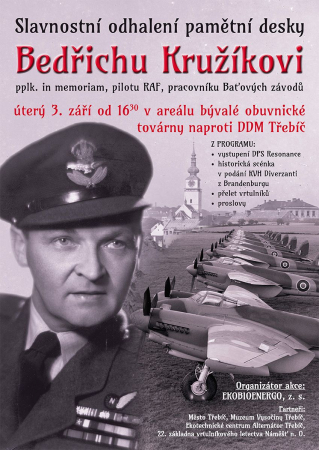 Odhalení pamětní desky Bedřichu Kružíkovi