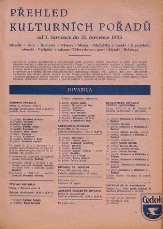 Pražská kultura před 67 lety - červenec 1953