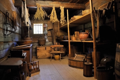 Interiér domu z Nového Hrozenkova,
součást Valašského muzea v přírodě