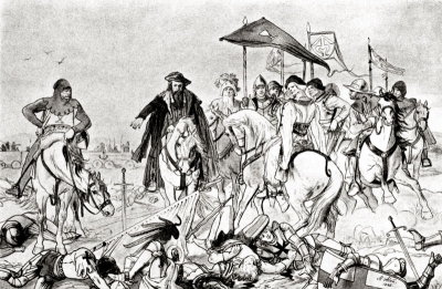 Po bitvě Na Běhání, detail, Mikoláš Aleš 1886