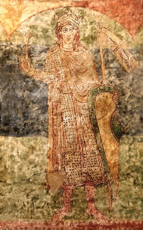 Král Vratislav II., freska, znojemská rotunda, 1134