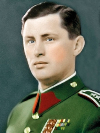 Předválečný kolorovaný portrét pplk. Josefa Mašína