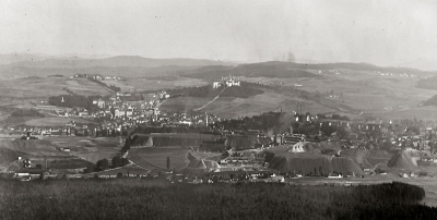 Pohled na Březové Hory a Příbram, konec 19. stol. 