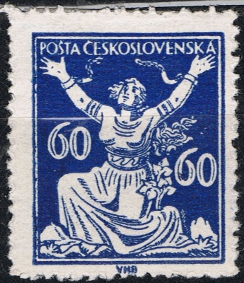 ČS poštovní známka, 1920/1922, Mi. 176, autor V. H. Brunner