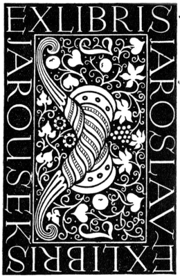Ex libris Jaroslav Jaroušek, 1900, autor V. H. Brunner
