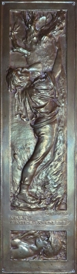 Umělecká beseda 1899,
patinovaný reliéf Vrba z Kytice K. J. Erbena