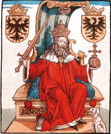 Císař Zikmund Lucemburský,  dřevoryt 1536