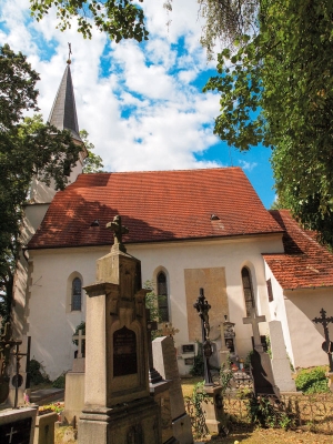Kostel sv. Václava | 
anděl na opuštěném hrobě