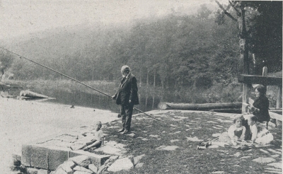 Karel Klostermann na rybách, Otava, Štěkeň, 1914