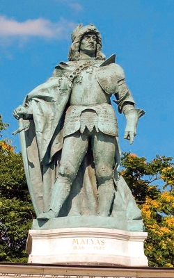Matyáš Korvín, socha v Budapešti