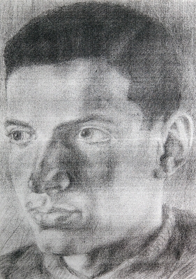 Robert's portrait from Buchewaldu from Italian
Francesco, secretly sent to the parents
to the Protectorate (November 1944)