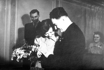 Wedding day of Robert and Zdenka January 4, 1951