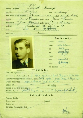 Žádost o vydání pasu Rudolfa Fantla z 30. 8. 1935
