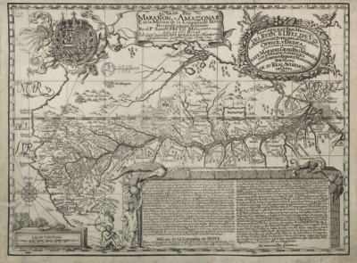 Fritzova mapa Amazonky a Orinoka, 1707