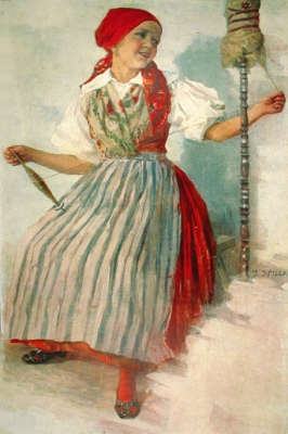 Chodská přadlenka, 1901 © Wikimedia Commons