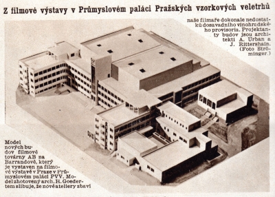 Model prvních budov studií, 1932