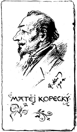 Matěj Kopecký, kresba M. Aleš, oto © Wikimedia Common