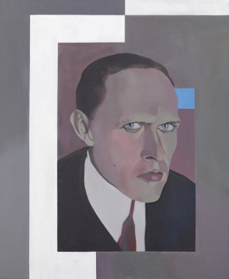 Jan Merta Obrácený Daniil Charms, 2012-2020, olej na plátně, 110 x 90 cm