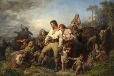 Obraz Sedláci po bitvě na Bílé hoře (1860)
