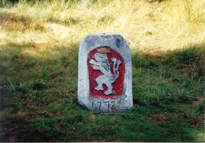 Hraniční kámen u zaniklé obce Pomezí
